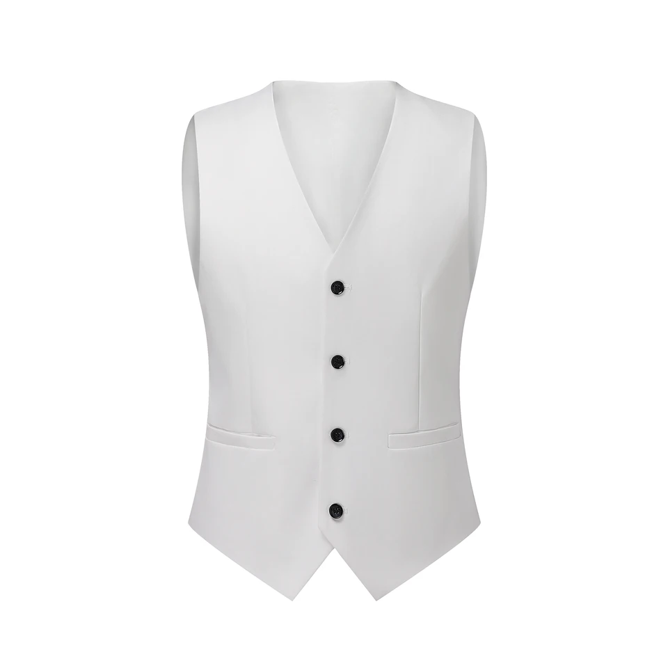 Mens Classic Three Piece White Suit for Formal Wear