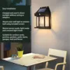 Solar Tungsten Wall Light Outdoor Sensor Interaction Lamp Exterior Lighting Fixtures Wall Mount IP65 Waterproof Black 3
