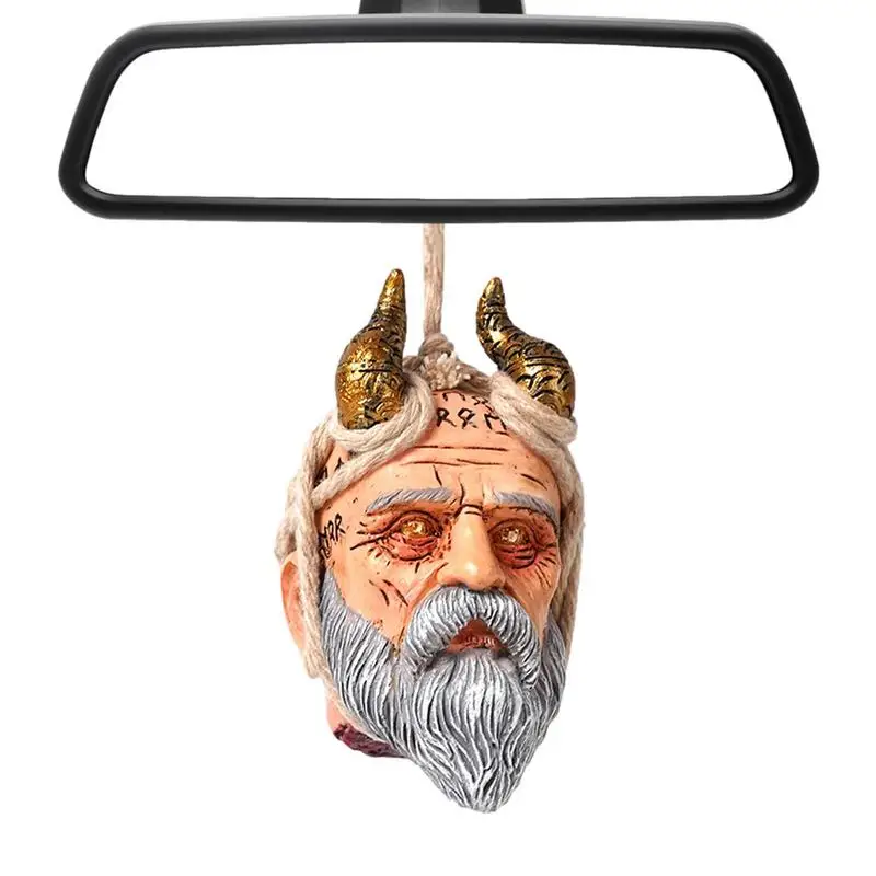 

3D People Head Wall Decor Simulation Human Ornaments With Horns Decorative Wall Pendant For Home Hotel Lawn Garden Den Bar