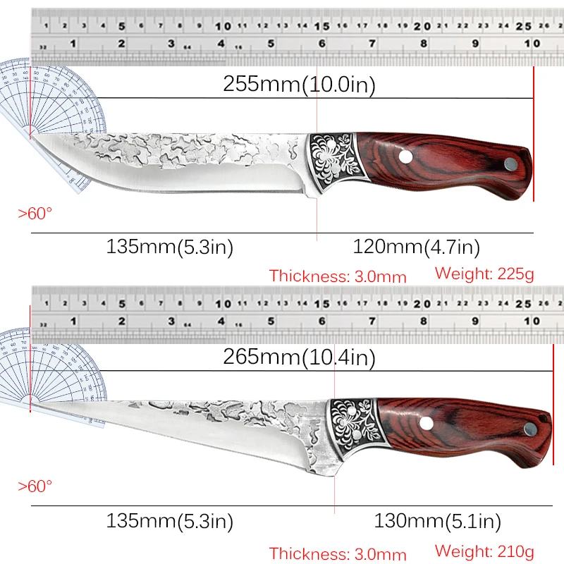 Kitchen Knife Forged Slaughtering Boning Meat Cleaver Fish Fillet Cutting Meat Fish Sushi Utility Paring