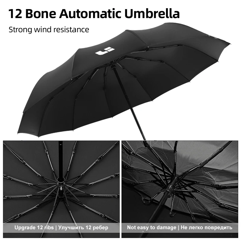 12 bone car automatic business folding umbrella accessories for Leading Ideal Li Auto Lixiang One L7 L8 L9 L9 Max L6 umbrella holder umbrella sets car logo umbrella