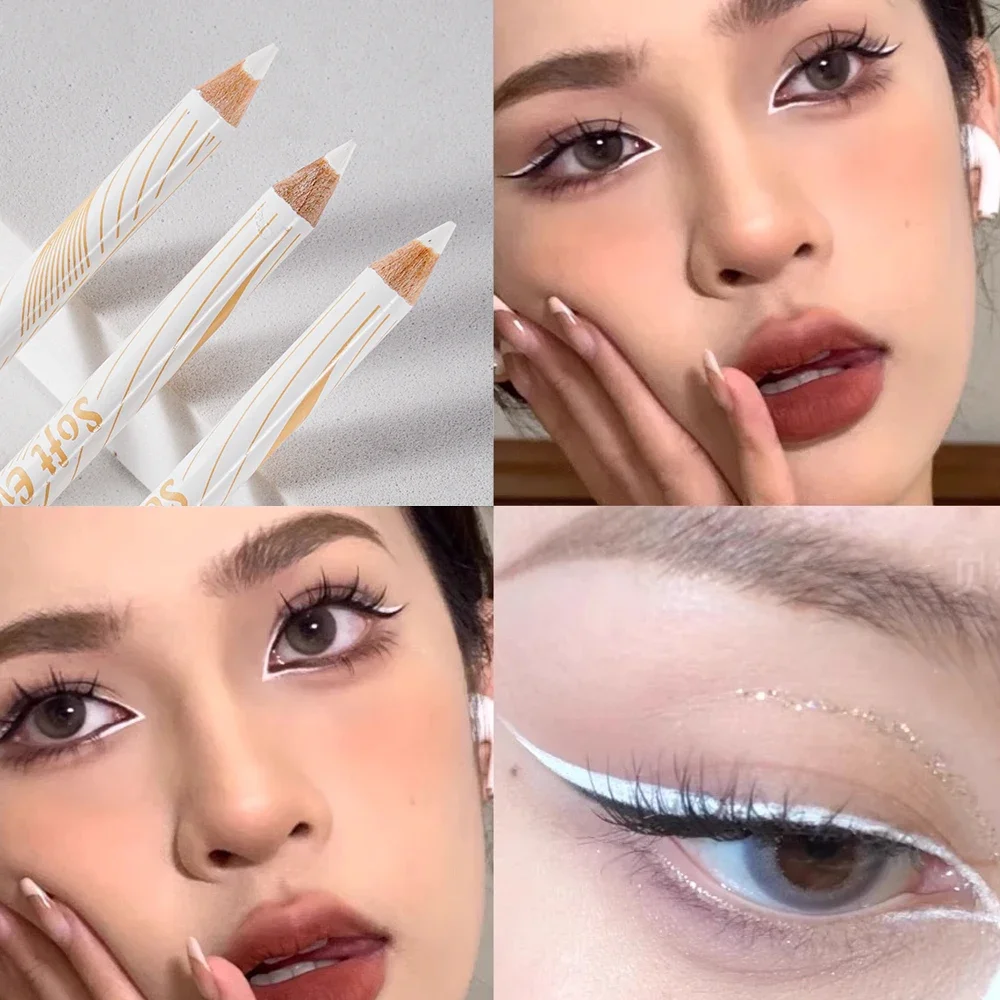 Matte White Eyeliner Pen Lying Silkworm Pencil Brighten Corners Of The Eyes Ultra-thin Waterproof Pigment Smooth Eyeshadow Stick 3