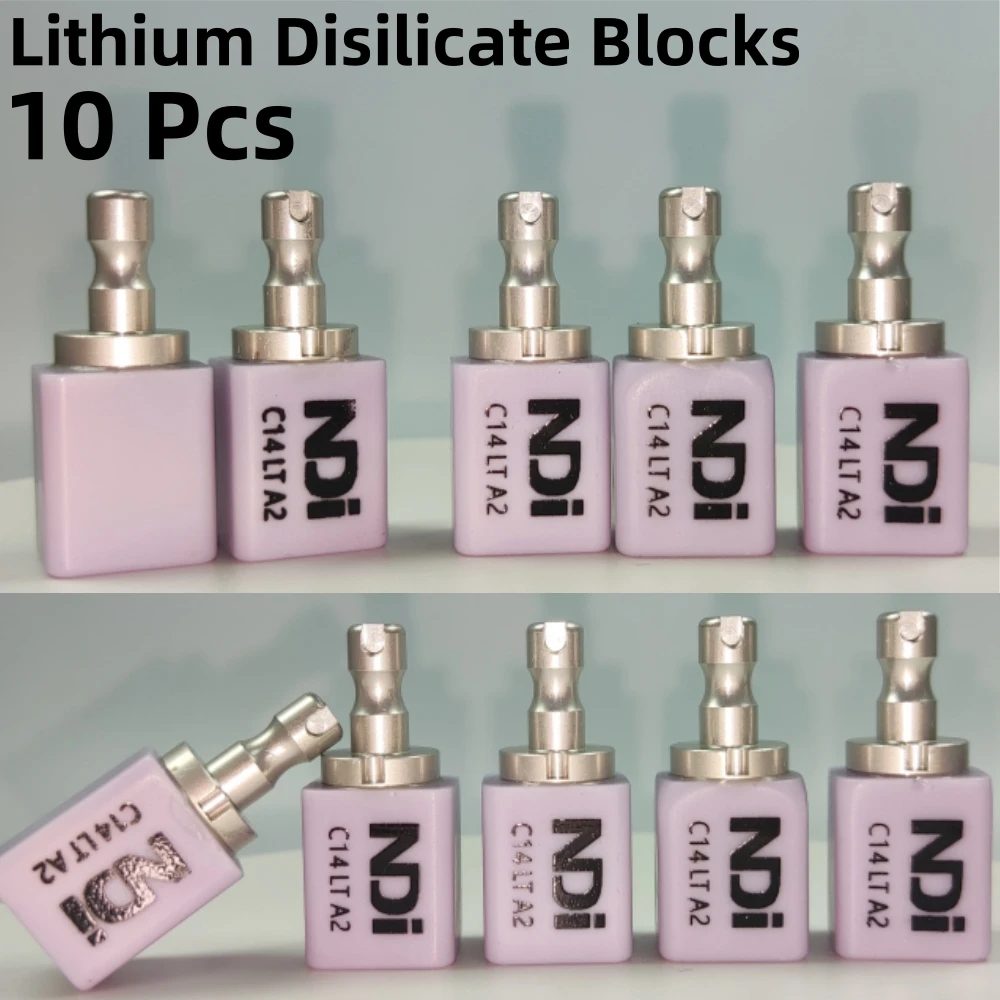 10Pcs/Box NDI Dental Lab Lithium Disilicate C14 Glass Ceramic Blocks HT/LT for CAD CAM Sirona Cerec Veneer Dentist Materials 10Pcs/Box NDI Dental Lab Lithium Disilicate C14 Glass Ceramic Blocks HT/LT for CAD CAM Sirona Cerec Veneer Dentist Materials
