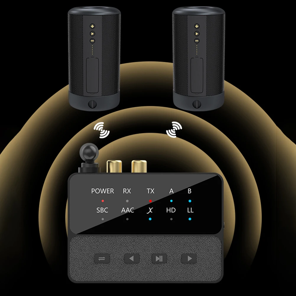 Bluetooth-Compatible 5.3 HIFI Stereo Adapter 3.5mm AUX/RCA 2 In 1 Wireless Audio Dongle Stereo Music Adapter for Speaker TV PC