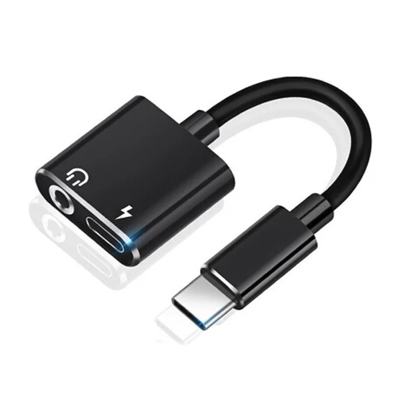 

2 In 1 USB Type C Converter To 3.5mm Aux Jack OTG Adapter USB C Charging Cable Extension Earphone Adapters For Xiaomi Huawei