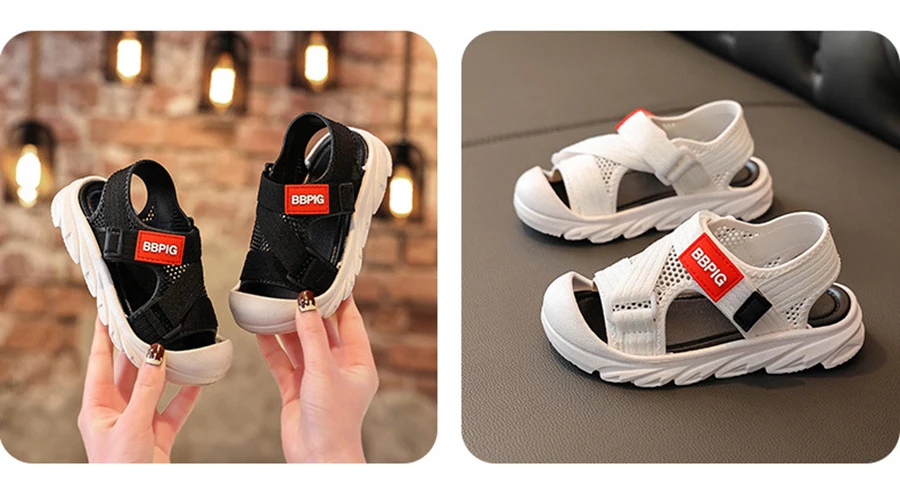 2022 Summer New Kids Sandals Boys Non-slip Soft Sole Sandles Toddler Girls Beach Shoes Children Breathable Footwear Hook & Loop extra wide fit children's shoes