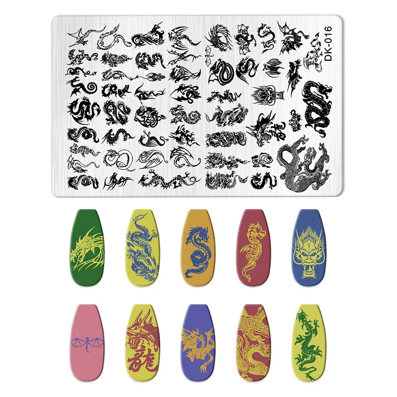 Description Picture 3 of itemCute Halloween Bow Cross Stamping Plate Cartoon Animals Figure Nail Stamp Plates Cartoon Cat Nail Templates for Nail Art Design
