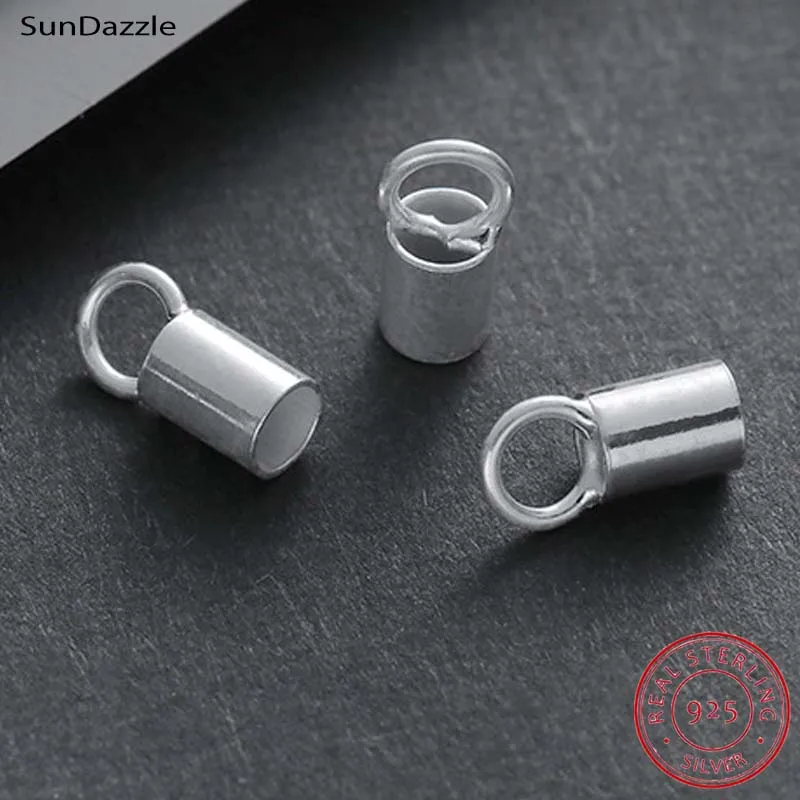 2/4pcs 925 Sterling Silver End Caps Connector For DIY Necklace Bracelet  Jewelry Making Supplies Handicraft Accessories Wholesale - AliExpress