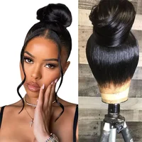 30 pouces naturel noir 360 dentelle avant droite perruques de cheveux humains 360 HD transparent pleine dentelle sans colle perruques cheveux humains pré plumés 1