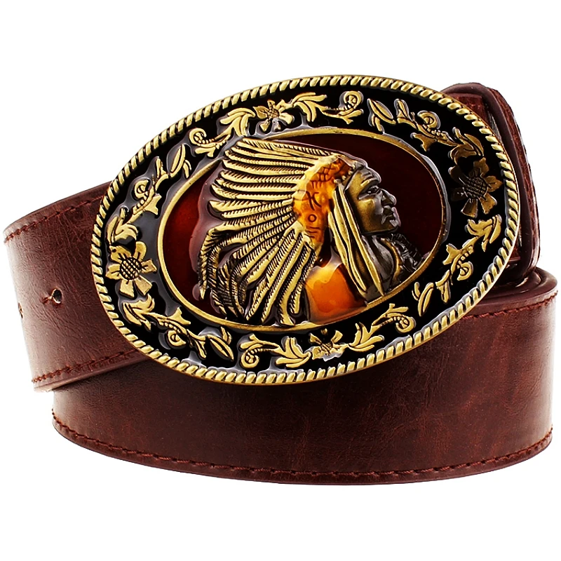 Buckle leather belt - Man