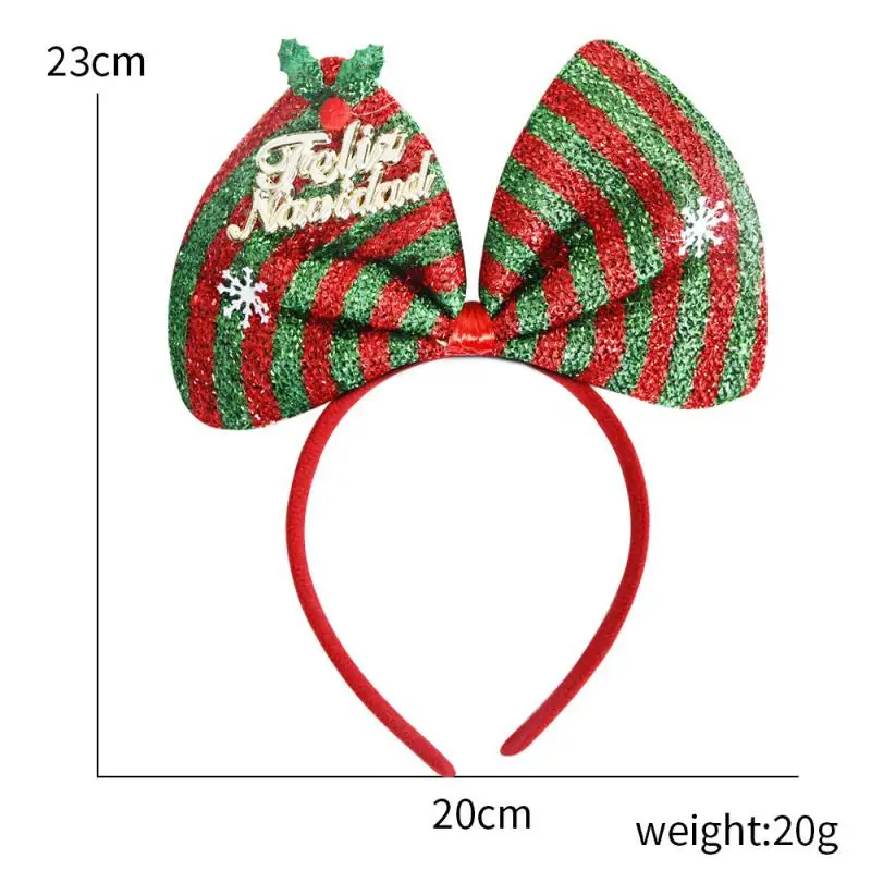 Christmas Headbands Green Headwear Christmas Gifts For Children Women Girls Cosplay Hair Hoop Party Headdress Hair Headband