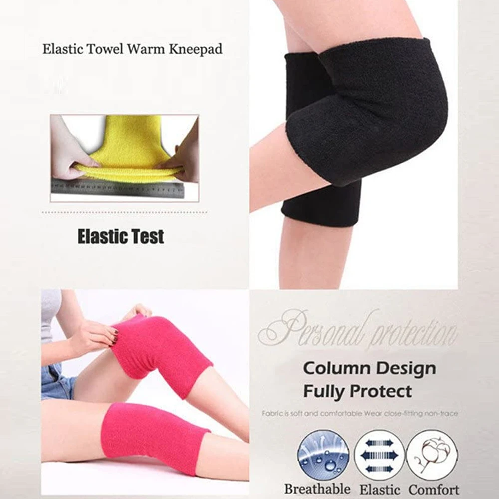 1Pair Elastic Towel Knee Sleeves Knee Protection Cover Elderly Leggings Support -Sports Dancing Basketball  Running Yoga Fitness