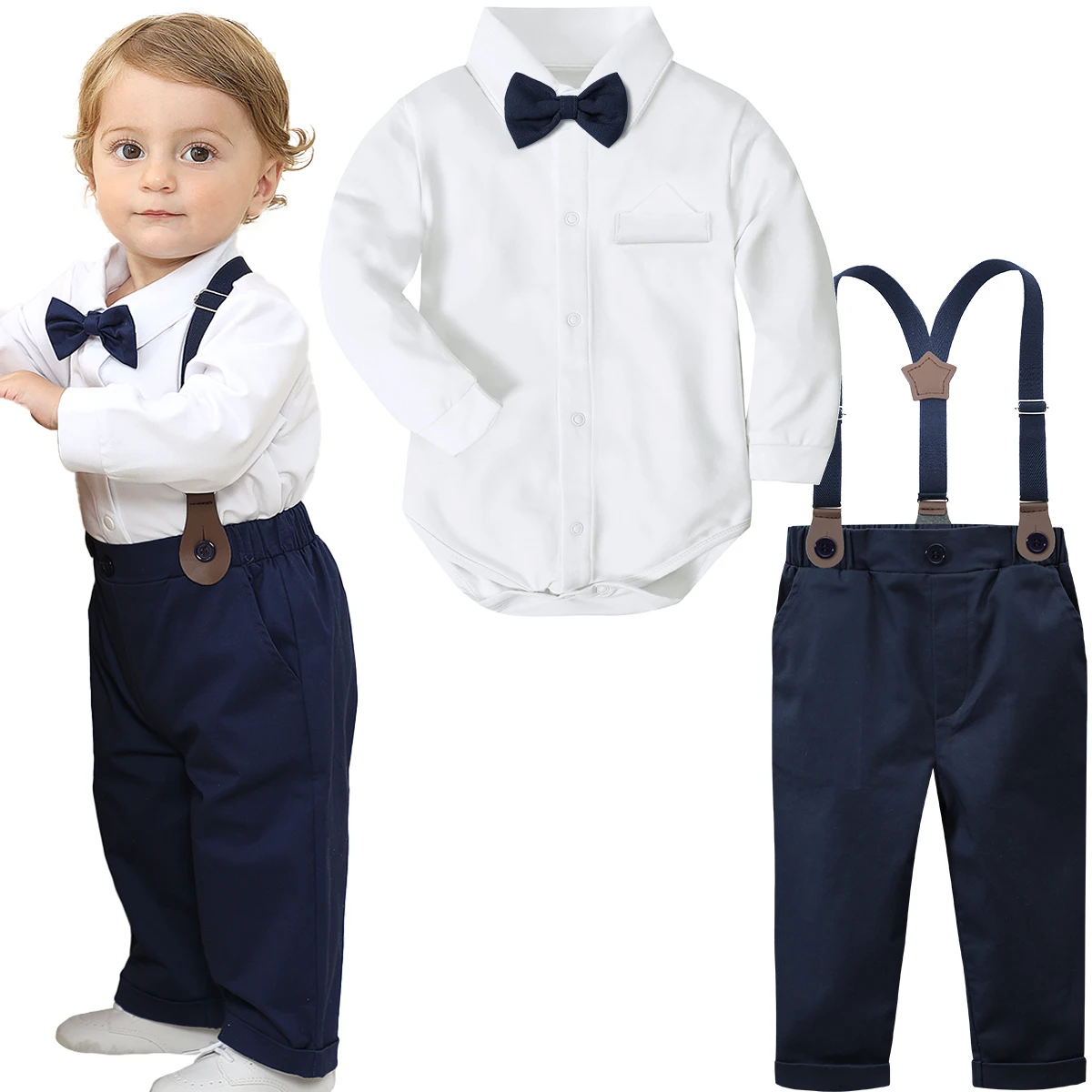 Baby Boy Christening Outfit Infant Baptism Suit Toddler Wedding Church Easter Birthday Gift Romper Shirt + Pants Clothes 2PCS Baby Boy Christening Outfit Infant Baptism Suit Toddler Wedding Church Easter Birthday Gift Romper Shirt + Pants Clothes 2PCS