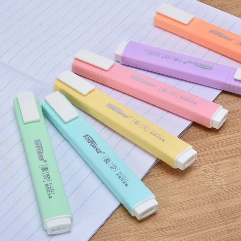 Highlighter Marker 6 Pcs/set Flat Shape