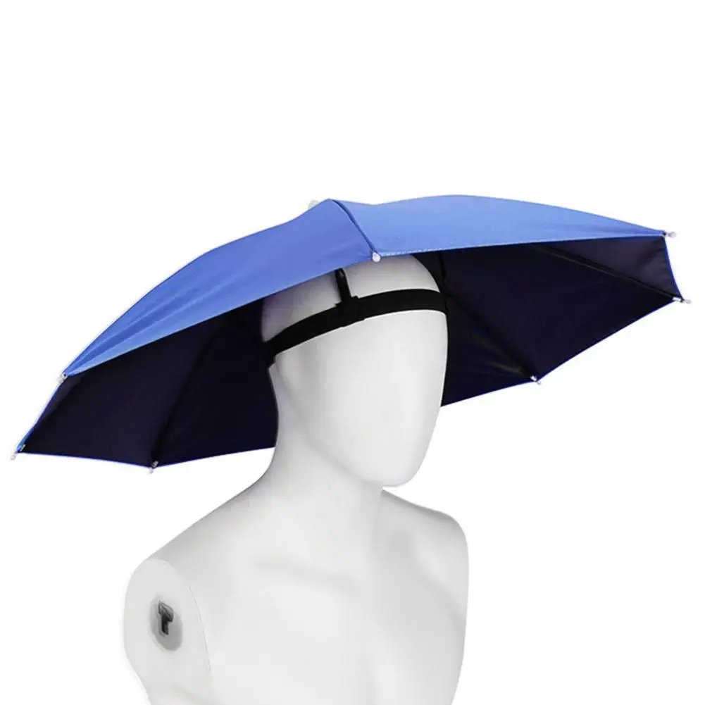 Rain Umbrella Hat Outdoor Portable Foldable Sun Shade Waterproof Camping Fishing Headwear