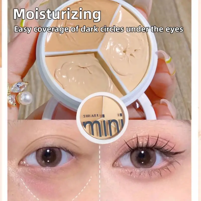 3color Concealer Palette Moisturizing Cover Dark Circles And Acne Marks Natural Makeup Contouring Cream Shadow Cosmetics