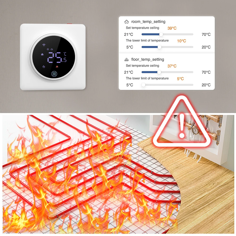 WiFi Smart Thermostat, Heating Temperature Controller ,Work for Alexa Google hom