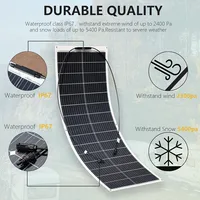 panneau solaire 500W 400W 200W 100W Kit flexibles Panneaux solaires photovoltaïques portables Câbles de connexion PV 12V 24V Module solaire pour Yacht RV, Camping, Maison, Bateau, Marine, Surface courbe - Durable, 5