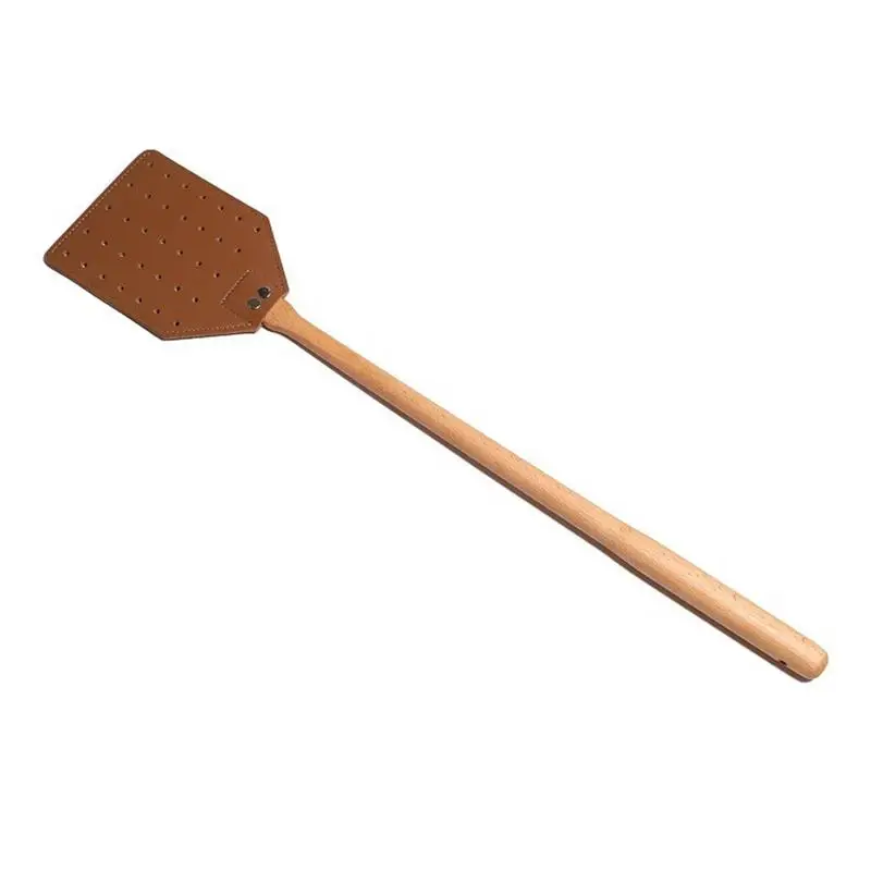 Fly Swatter Home Fly Swatters For Indoors Handheld Leather Fly Swatter Manual Swatter With Long Handle For Home Garden Classroom