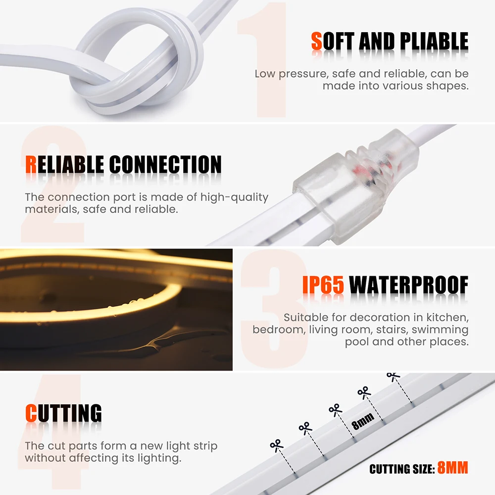 IP67 LED 스트립 라이트 5V 접착 테이프 고휘도 3000K 4000K 6000K 방수 플렉시블 120LED USB 2핀 DC 플러그 0.5m 1m 2m 3m