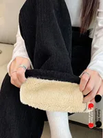 Women's Autumn Winter Thiened Fce Wide Leg Pants Casual Straight Cut High Waist Nine Points Korean Sle Trousers