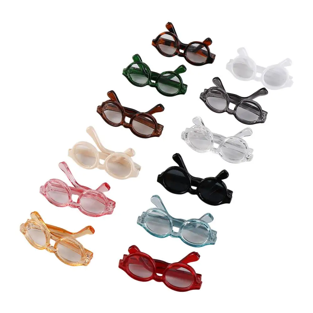 

4.5cm Candy Color Doll Mini Glasses Round Frame Glasses Doll Accessory Clear Lens Doll Eyeglasses Lovely Kids Toy Doll Ornament