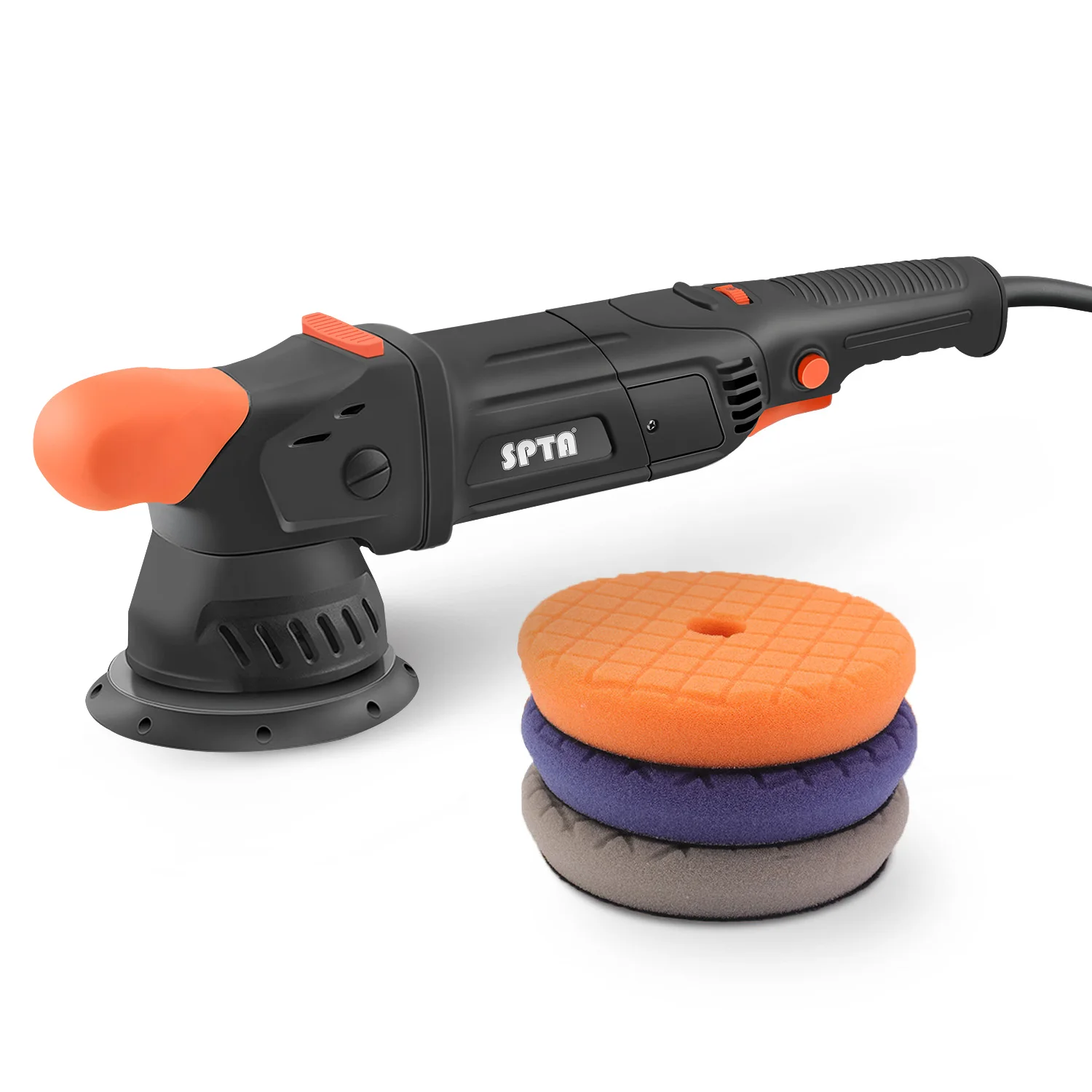 SPTA New Model CP501 5"(125mm) 1100W Dual Action Polisher Variable Speed Auto er Orbit 9mm 12mm 15mm 21mm