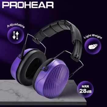 PROHEAR Foldable Safety Earmuffs Passive Noise Reduction Ear Protection Hearing Protector for Mowing Construction Power Tools 1