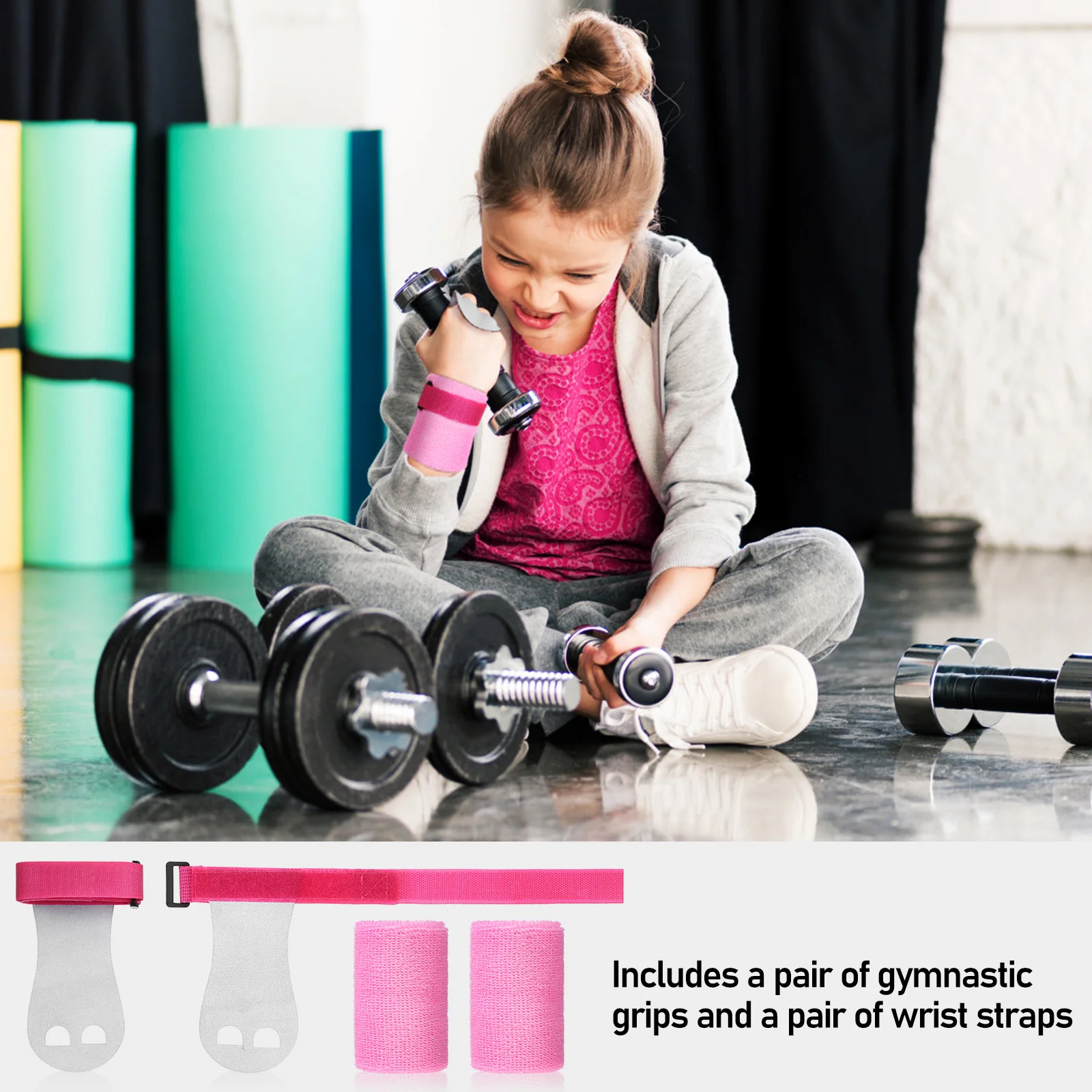 Gymnastics Palm Protectors 4Pcs Elastic Glove Wristbands for Kids Palm Protect Sleeve Gymnastic Bar Grips Children Exercises tool