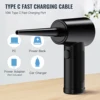 Compressed Air Duster for Computers Protable Cordless Air Blower Computer Cleaning with LED Light for PC Keyboard Crumbs Car 5