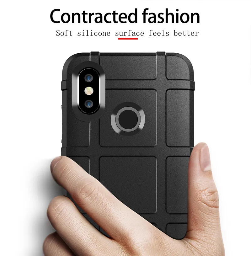 Shockproof Silicone Armor Matte Rubber Phone Cover - Anti-Knock Shield Case