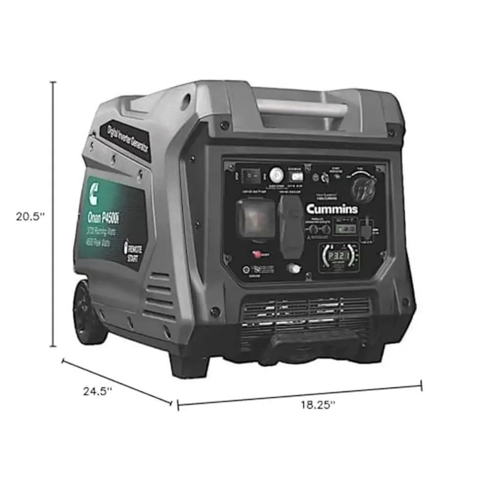 Portable Gas-Powered Inverter Generator Dual USB Ports 4500W Outdoor Camping RV Backup Power Onan P4500I