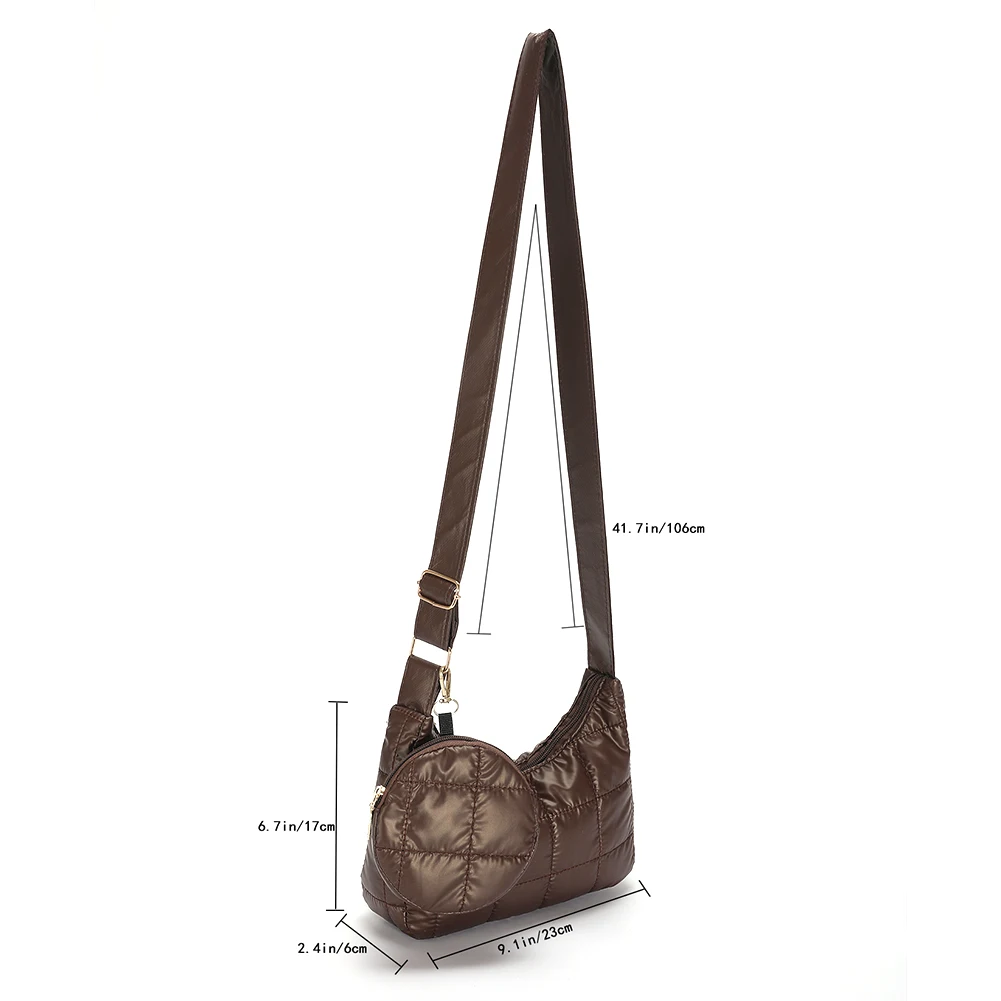 Mini Quilted Faux Fur Shoulder Bag - Brown