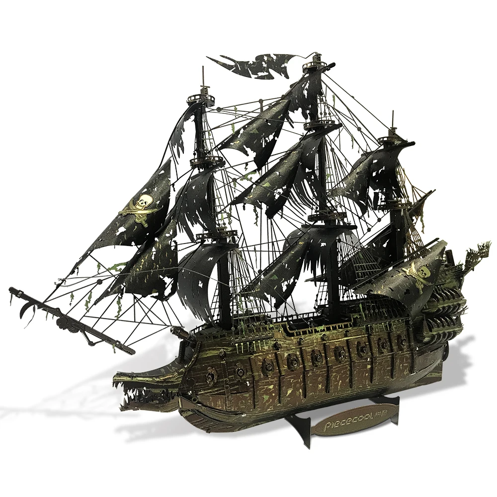 Piececool 3D Metal Puzzle The Flying Dutchman Model Building Blocks Pirate Ship Jigsaw for Teens Brain Teaser DIY Toys 5
