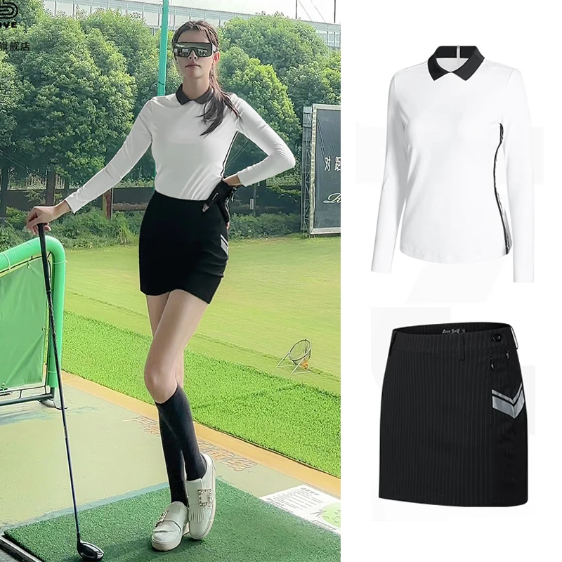 Love Golf New Women's Suit Long Sleeve Top Short Skirt Set Autumn Sports Clothing High-end Slim POLO Shirt Female Golfwear