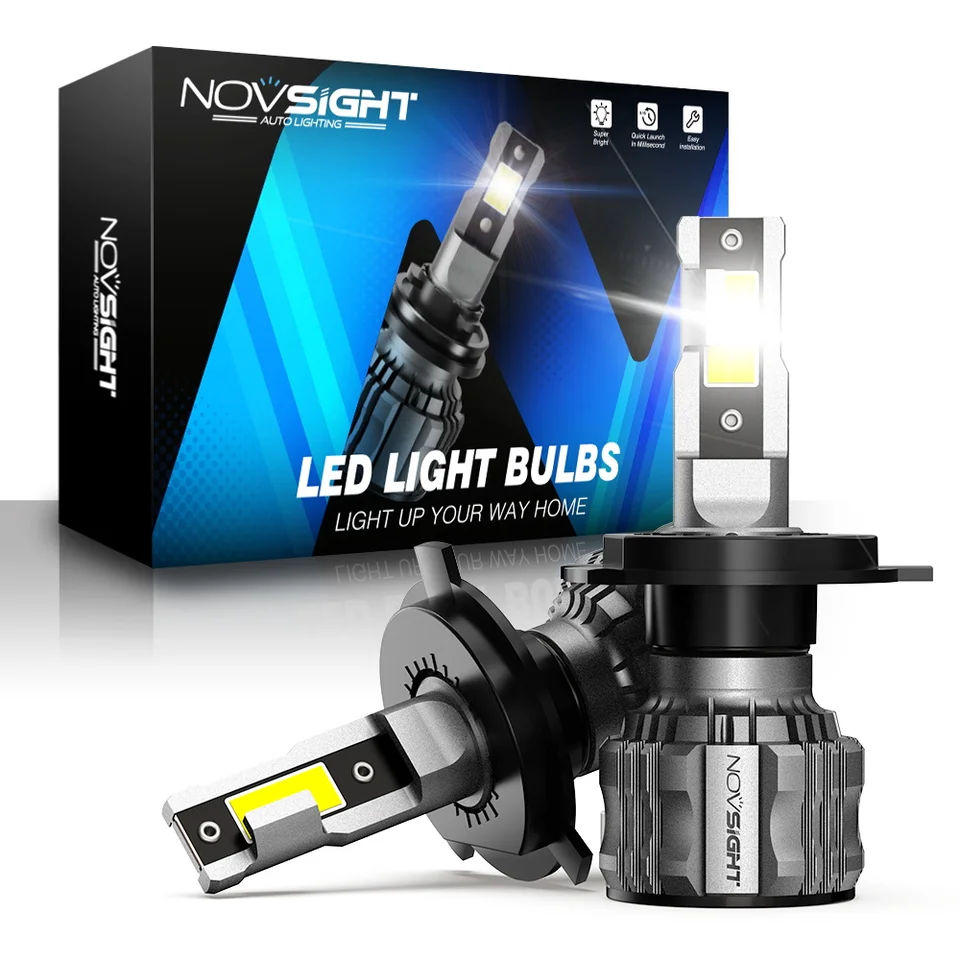 NOVSIGHT Led Lights for Car H4 H7 LED Canbus Headlight Bulbs H11 H8 H9 9005  HB3 9006 HB4 H1 9012 Bright 6500K White Car Lamp