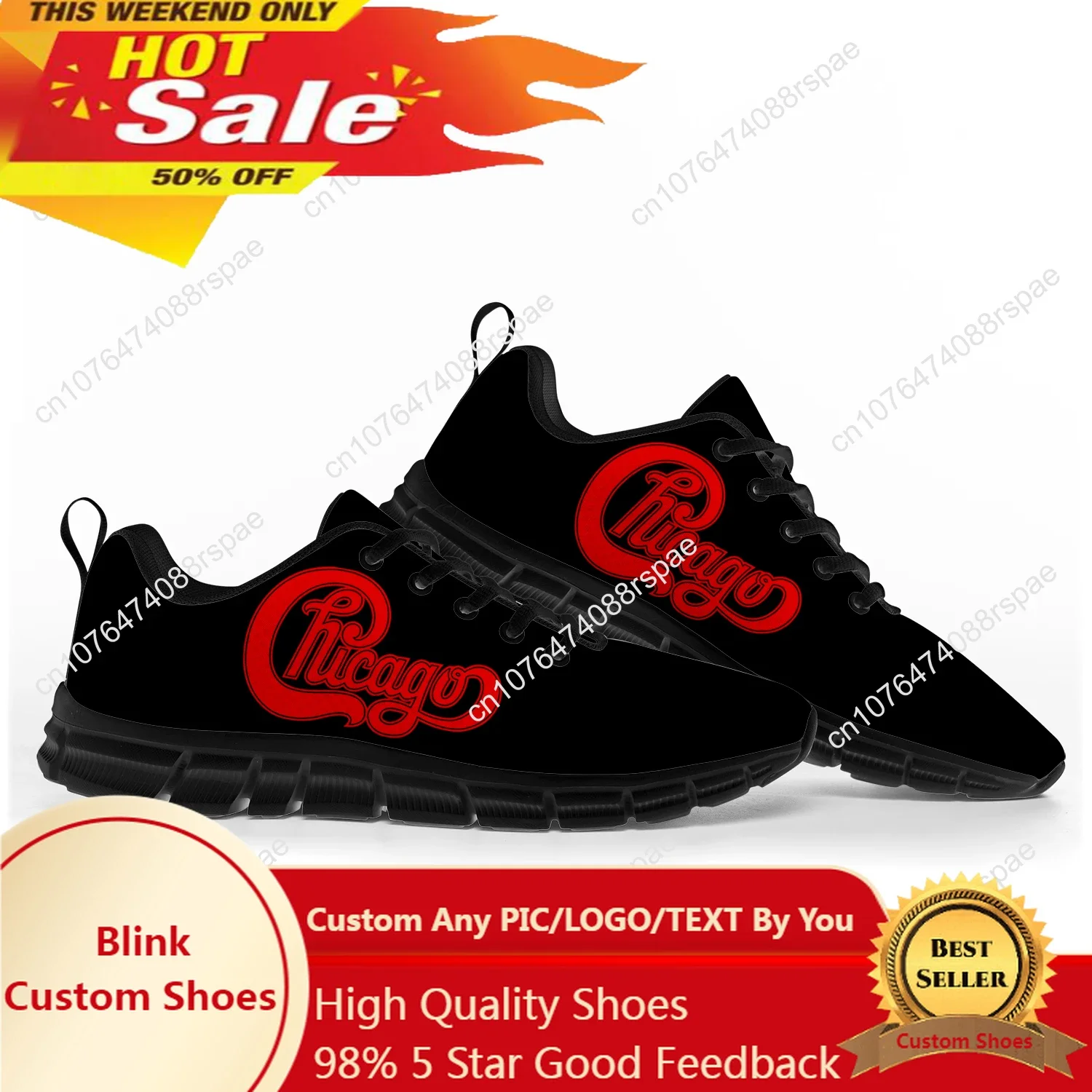 Chicago Band Rock Band Sports Shoes Mens Womens Teenager Kids Children Sneakers Casual Custom High Quality Couple Shoes Black