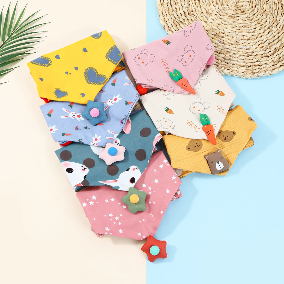 Winter Children's Triangle Scarf Double Layer Bear Scarf Baby Soft Cotton Lining Scarf Kids Autumn Collar for Boys Neckerchief 3