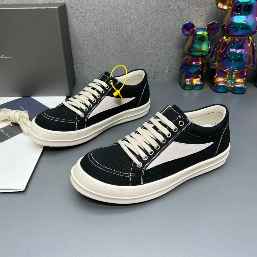 Owens new round inverted triangle ricks shoes Chunqiu high street men's shoes Harajuku style Joker for men and women.