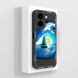 Stylish Gradient Love Heart Moon Soft Bumper Case - Anti - Slip & Antifouling Design for Honor X7e (TYB1063)