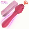 2 in 1 Rose Sucking Vibrator Sex Toys Female Clit Sucker Vacuum Clitoris Stimulator Powerful Dildo Vibrators For Women 15 Modes 1
