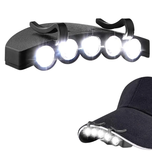 LED Cap Light 5 LED Hat Brim Light With Batteries Waterproof Hat Light  Flashlight Headlamp For