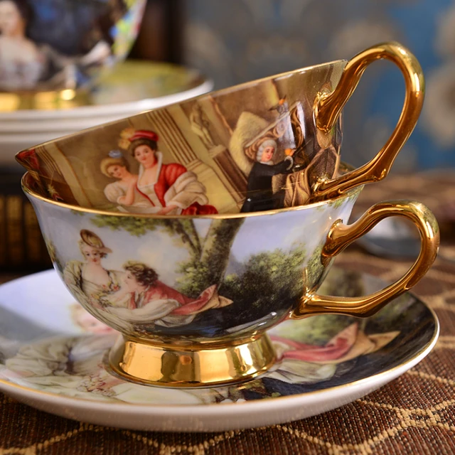 Retro Imperial European Coffee Cup Set Porcelain Tea Sets Luxury