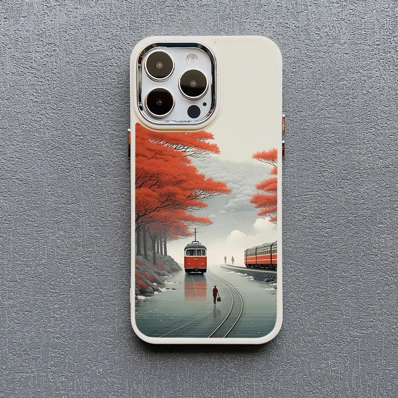 Autumn Maple Leaf Scenery Silicone Phone Case