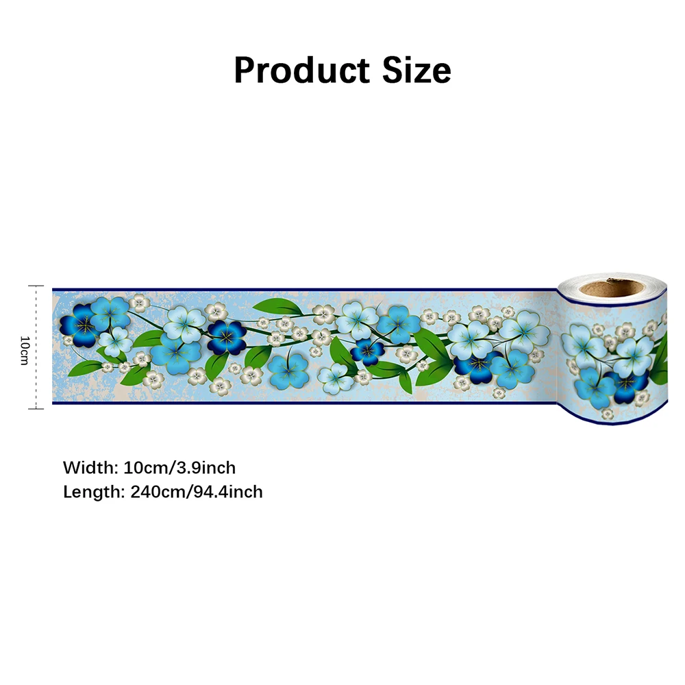 Wall Stickers 23 Styles Self-adhesive Waist Line Decorative for Bathroom Skirting Floor Tiles