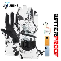 GTUBIKE Thermal Ski Gloves Men Women Winter Fleece Waterproof Warm Child Snowboard Snow Gloves 3 Fingers Touch Screen for Skiing