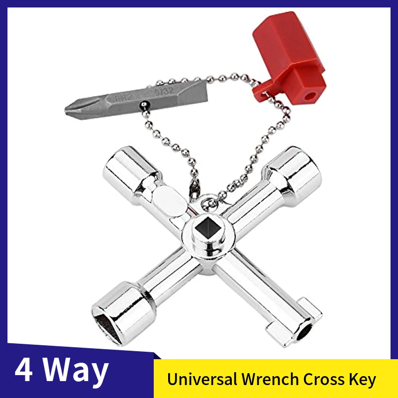 Electricians Tools Key Plumbers Cross Key Wrench 4way
