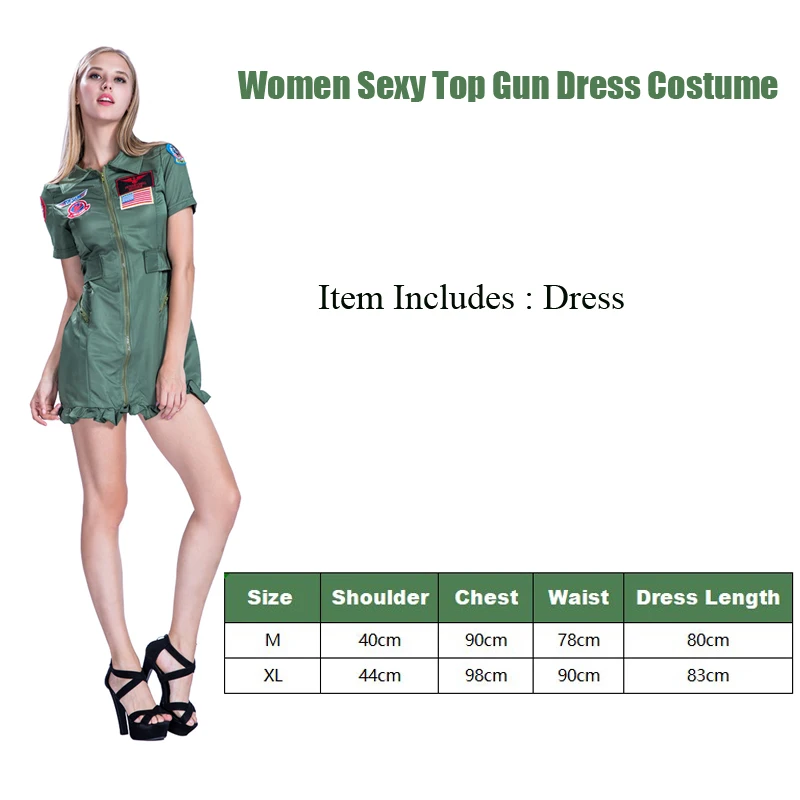 Women Top Gun Costume Fancy Dress Female Police Uniform Adult Halloween Costume Carnival Easter Purim Fancy Dress