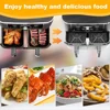 Silicone Air Fryer Liners for Ninja Foodi AF451 AF400 SL400 Reusable Baking Trays for Dual Zone 8.5-9.5L Airfryer Accessories 5