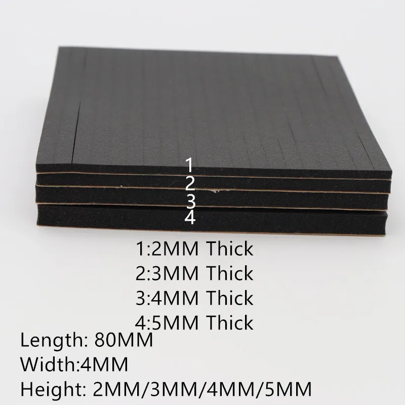 20 PCS 2MM 3MM 4MM 5MM 두꺼운 기계식 키보드 가스켓 리프 스프링 범용 폼 스트립 키보드 가스켓 고탄력 PORON 폼